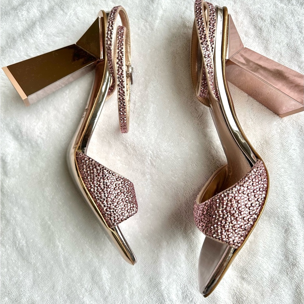 VALENTINO HYPER ONE STUD HEEL WITH CRYSTALS 105MM SIZE 37